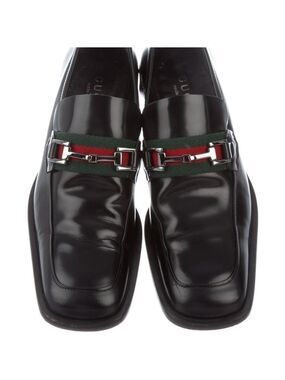 Gucci Web Accent Patent Leather Loafers